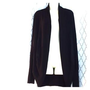 Karen Kane black open front sweater.